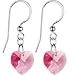 Austrian Crystal Heart October Birthstone Earrings MADE WITH SWAROVSKI ELEMENTS