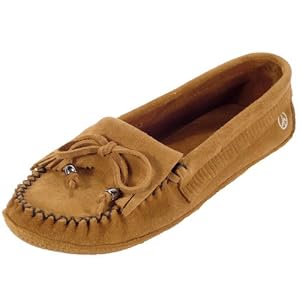 Buy PEACE MOCS Megan Ladies Suede Moccasins Shoes Casual Flat Loafers Tan Brown by Peace Mocs