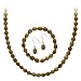 Sterling Silver Freshwater Cultured Brown Pearl Necklace, Bracelet Earring Jewelry Set