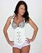 Shaper Corset White Leather Fetish Underbust Corset Steel Boned Waist Cincher SC80017C