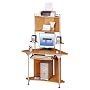 Techni Mobili Corner Tower MDF Computer Desk, Cherry, 45"W x 25"D x 64"H