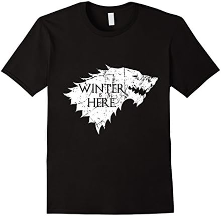 Men's GOT - Winter Is Here - Stark T-Shirt Large Black
