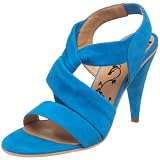 Tibi Women's Brazilia Twist High Heel Sandal,Turquoise Suede,5 M US