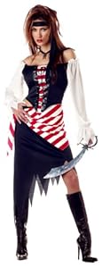 California Costumes Women's Adult-Ruby, The Pirate Beauty, Black/Red/White, XL (12-14) Costume