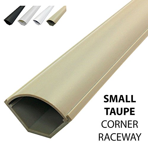 Small Corner Duct Cable Raceway (1075 Series) - 5 Feet - Taupe - 3 Sticks