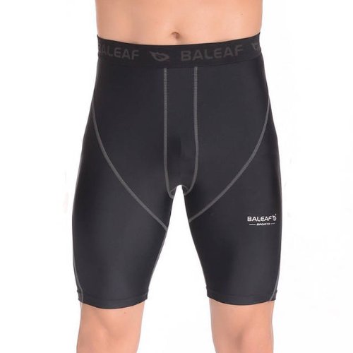 Baleaf Men's Running Shorts Half Pants Skin Tights Black
