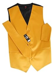 Brand Q Wedding Vest Set Solid Tangerine 3pcs Tuxedo Vest + Necktie +... by Brand Q