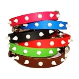 Designer's Glow-in-the-Dark 3-D Embossed Snag-Proof Safety Small Breed Dog/Cat Collar - Spikes - Precious Pink/8"-11"