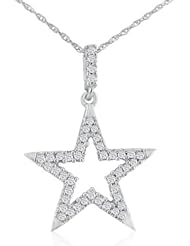 1/4ct Diamond Star Pendant set in White Gold