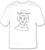 41zF01wPwLL. SL160  T shirt with black and white, hair, woman, Asia, Japan, style, face, pins
