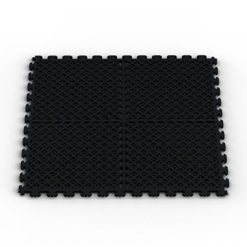 Norsk-Stor NSMPVN20BLK Vented Multi-Purpose PVC Flooring, Black, 20-Pack