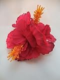 IMAGE OF NEW Dark Pink Double Hibiscus Hair Flower Clip, Limited.