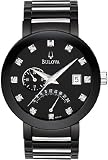 Bulova Men's 98D109 Diamond Accented Black Dial Bracelet Watch