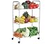 3 Tier Kitchen Chrome Trolley Vegetable Storage Rack