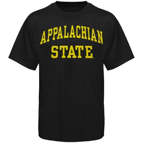NCAA Appalachian State Mountaineers Black Arched T-shirt (Medium)