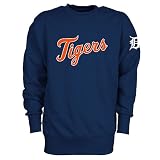 Detroit Tigers Crewneck Tackle Twill Fleece by Majestic Athletic