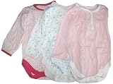 Mothercare 3 Pack Baby Girls Bodysuits Pink 0-3 Months