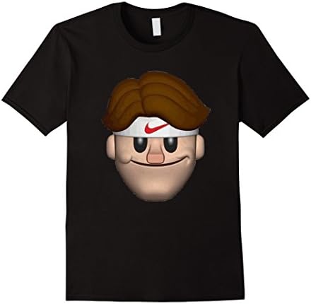 Men's Sport Roger Federer Emoji T-shirt 2XL Black