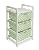 Badger Basket Lightweight Three Drawer Hamper/Storage Unit, Sage Dot