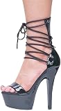 601-MADISON, 6" Heel Ankle Wrap Lace-Up Sandal
