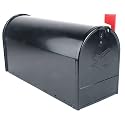 Solar Group E1600B00 Large Premium Steel Rural Mailbox, Black