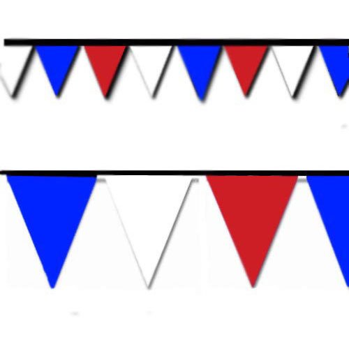 Red, White and Blue Triangle Pennant Flag 100 Ft. New eBay