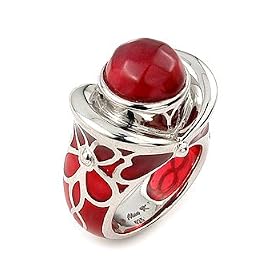 925 Sterling Silver Designo Red Ruby Ring by LusterForever