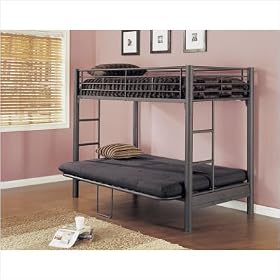 Textured 3" Twin/ Futon Bunk Bed - Black