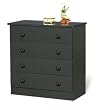 Casual 4 Drawer Chest In Black Finish By Prepac Furniture