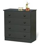 4 -drawer Chest In Black Finish By Prepac Furniture