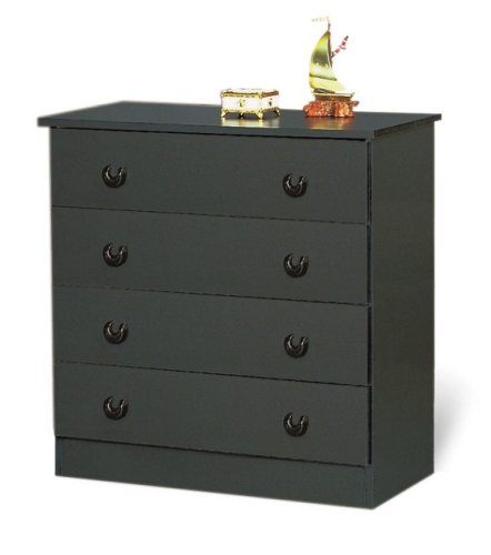 Kitchen: Prepac BBD 3031 4 Black 4 Drawer Chest