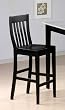 Set of 2 Contemporary Black Finish Bar Stool/Stools Counter Chairs