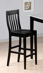Set of 2 Contemporary Black Finish Bar Stool/Stools Counter Chairs