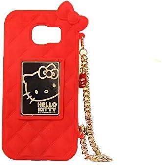 Galaxy S6 Case,Galaxy S6 protector Cover,Hello kitty Handbag,Tribe-Tiger Stylish Slim Cute Hello Kitty Cat Handbag Soft Silicone case cover for Samsung Galaxy S6(Red Bag)