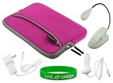 Young Micro Ultimate Combo Kit - Dual-Pocket Neoprene Sleeve Case, Book Light, Car and Travel-Wall Chargers for Barnes & Noble nook E-Reader Reading Device (nook NOT Included)
