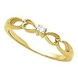 14K Yellow Gold Diamond Heart Promise Ring - 0.03 Ct.