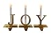 J-O-Y 3-Piece Lighted Brass Stocking Holder Set With Candle Lamps #H90125
