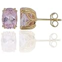MICHAEL VALITUTTI Kunzite Earring Studs in Twin Prong 14K Yellow Gold Setting - OVERSTOCK CLEARANCE SALE!