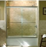 KOHLER K-702200-L-MX Fluence Frameless Bypass Bath Door, Matte Nickel