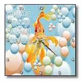 Taiche - Birthday - Goldfish - Bubbly Birthday - Goldfish, pisces, fish, humour, birthday, fantail, bubbles - Wall Clocks