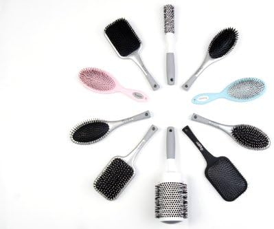 Creative Hair Brushes Cr1603-si-b, silver square boar bristle