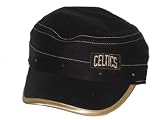 Boston Celtics NBA Adidas Women's Black & Gold Rhinestones Military Style Hat