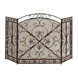 Scroll Design Metal Fireplace Screen