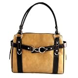 Womens Faux Leather Rina Rich Complete Delight Shoulder Handbag Purse Camel