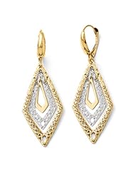14k White and yellow gold Leslies Two tone Fancy Leverback Earrings
