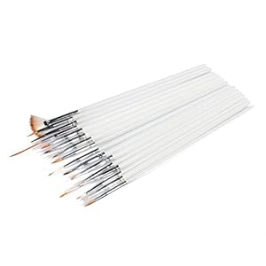 SET 16 PENNELLI FINI PER NAIL ART UNGHIE RICOSTRUZIONE