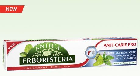 Antica Erboristeria: "Anti-carie Pro" (Anti Tooth Decay Pro) Toothpaste * 2.5 Fluid Ounces (75ml) Tubes (Pack of 2) * [ Italian Import ]