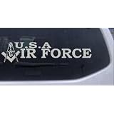10in X 2.4in Silver -- Air Force Masonic Compass and Square Military Car Window Wall... by Rad Dezigns