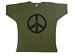 Women's Olive T-Shirt with Peace Sign