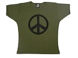 Women's Olive T-Shirt with Peace Sign